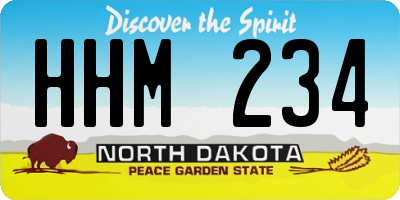 ND license plate HHM234