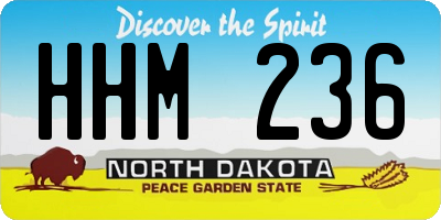 ND license plate HHM236