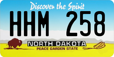 ND license plate HHM258