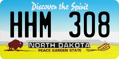 ND license plate HHM308