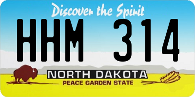ND license plate HHM314