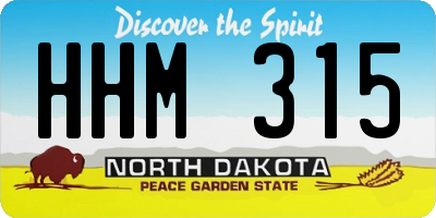 ND license plate HHM315