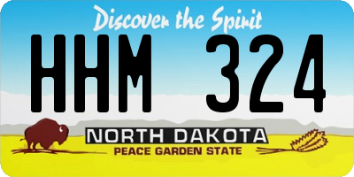 ND license plate HHM324