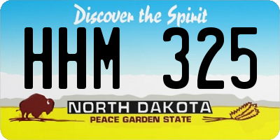 ND license plate HHM325