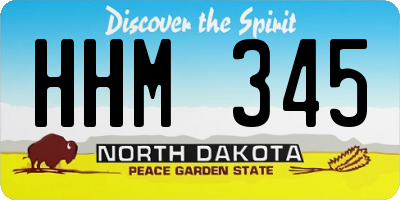 ND license plate HHM345