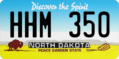ND license plate HHM350