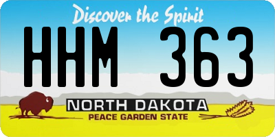 ND license plate HHM363