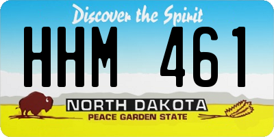 ND license plate HHM461