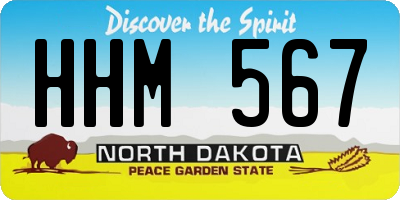 ND license plate HHM567