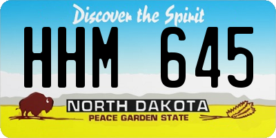 ND license plate HHM645
