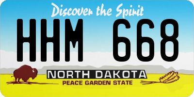 ND license plate HHM668