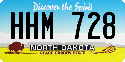 ND license plate HHM728