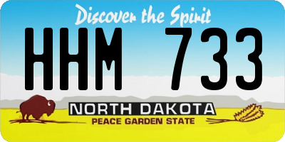 ND license plate HHM733