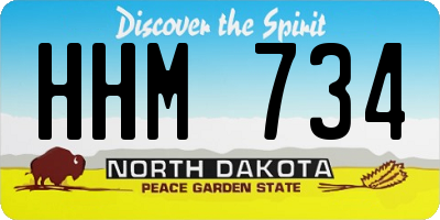 ND license plate HHM734