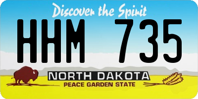 ND license plate HHM735