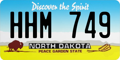 ND license plate HHM749