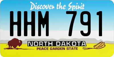 ND license plate HHM791