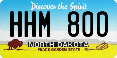 ND license plate HHM800