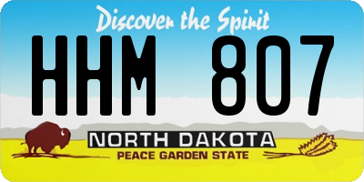 ND license plate HHM807