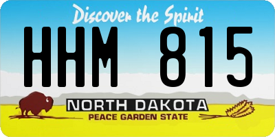 ND license plate HHM815