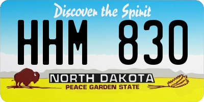 ND license plate HHM830