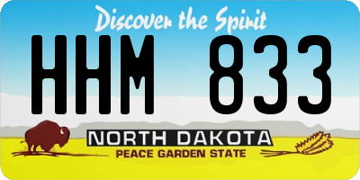 ND license plate HHM833
