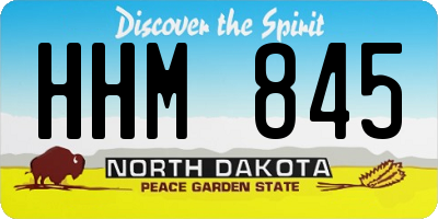 ND license plate HHM845