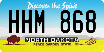 ND license plate HHM868