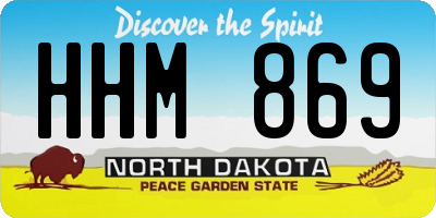 ND license plate HHM869