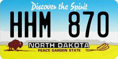 ND license plate HHM870