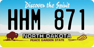 ND license plate HHM871