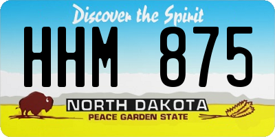 ND license plate HHM875