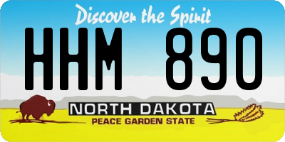 ND license plate HHM890