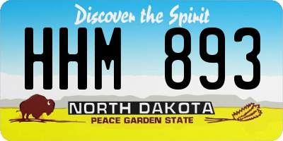 ND license plate HHM893