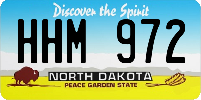 ND license plate HHM972