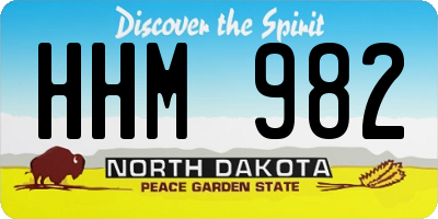ND license plate HHM982