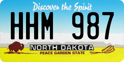 ND license plate HHM987