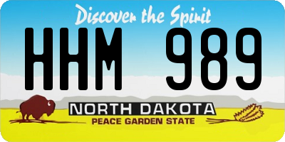 ND license plate HHM989