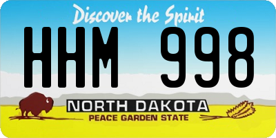 ND license plate HHM998