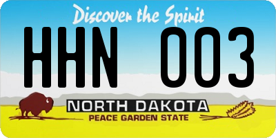 ND license plate HHN003