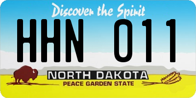 ND license plate HHN011