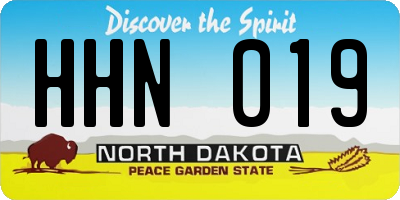 ND license plate HHN019