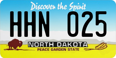 ND license plate HHN025