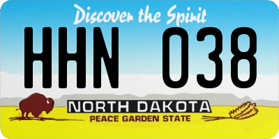 ND license plate HHN038