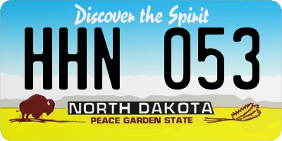 ND license plate HHN053