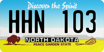 ND license plate HHN103