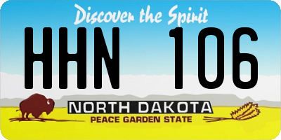 ND license plate HHN106