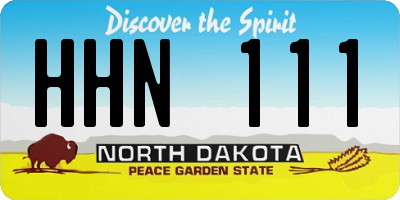 ND license plate HHN111
