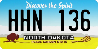 ND license plate HHN136