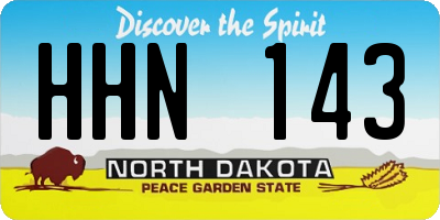ND license plate HHN143